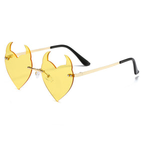 Women's Fashion Casual Rimless Devil Sunglasses