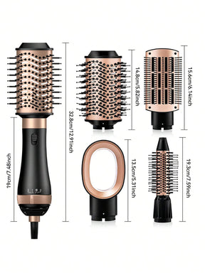 Multifunctional 4-In-1 Hair Styler, Straightening & Curling & Volumizing & Blow Drying Hot Air Comb