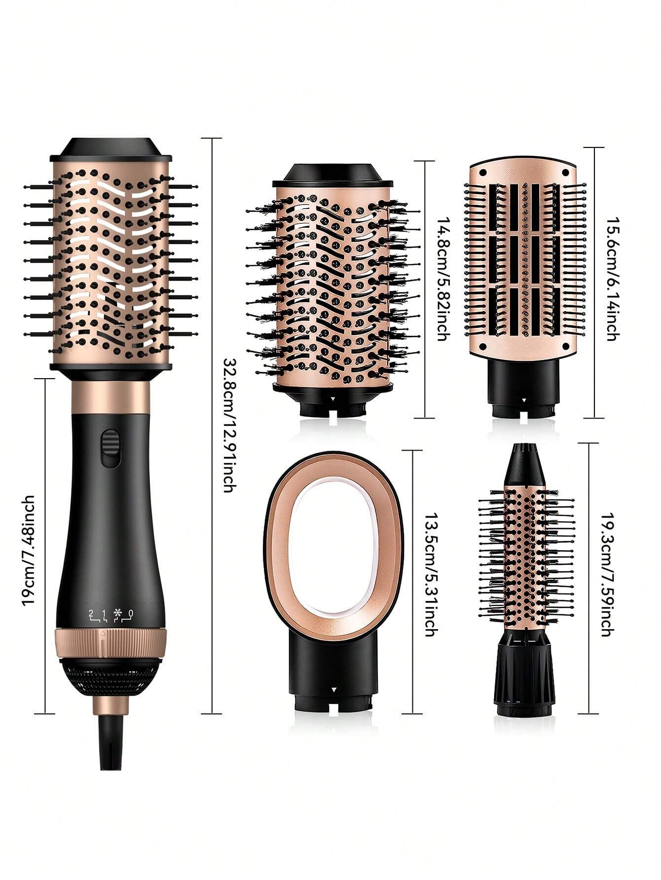 Multifunctional 4-In-1 Hair Styler, Straightening & Curling & Volumizing & Blow Drying Hot Air Comb