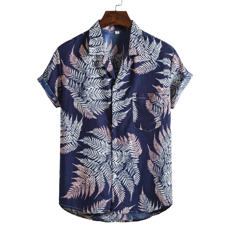 Men Short sleeved beach shirts men New printed T shirt