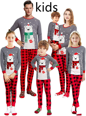 Home Wear Bear Print Parent-child Suit Christmas