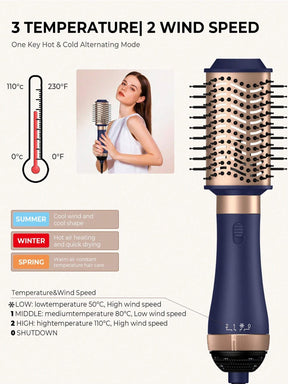 Multifunctional 4-In-1 Hair Styler, Straightening & Curling & Volumizing & Blow Drying Hot Air Comb