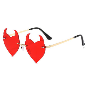 Women's Fashion Casual Rimless Devil Sunglasses