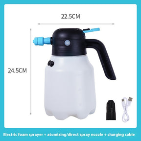 Electric Car Wash Bubble Watering Can Wireless Charging Pneumatic Type