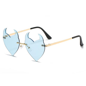 Women's Fashion Casual Rimless Devil Sunglasses