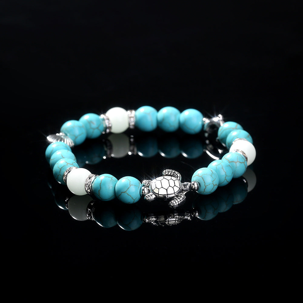 Blue Turquoise Sea Animal Sky Blue Luminous Bead Bracelet