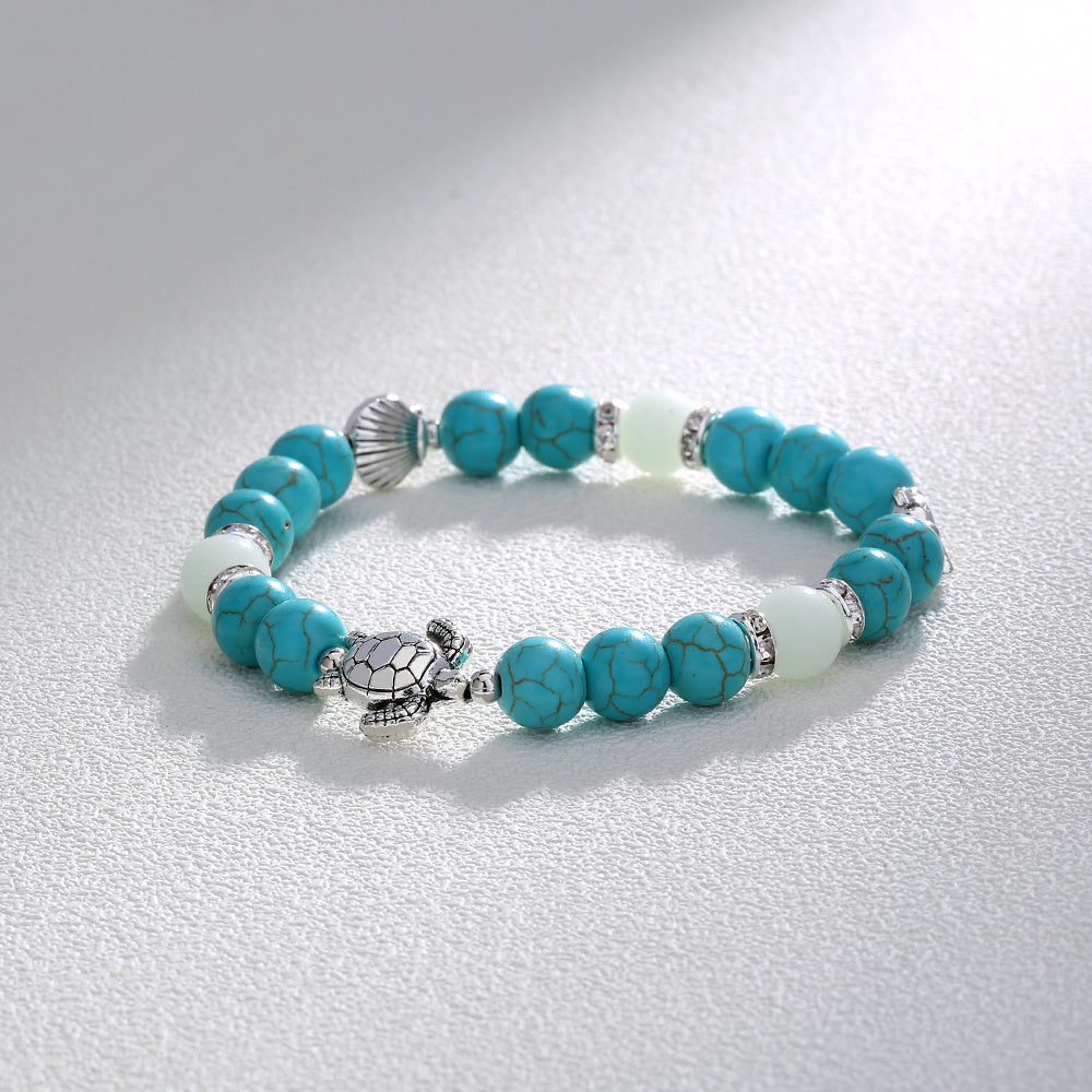 Blue Turquoise Sea Animal Sky Blue Luminous Bead Bracelet