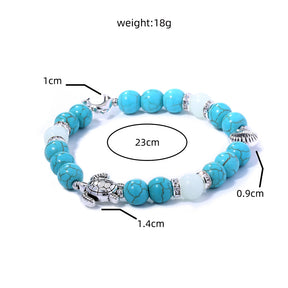 Blue Turquoise Sea Animal Sky Blue Luminous Bead Bracelet