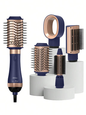 Multifunctional 4-In-1 Hair Styler, Straightening & Curling & Volumizing & Blow Drying Hot Air Comb