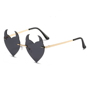 Women's Fashion Casual Rimless Devil Sunglasses