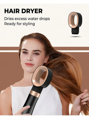 Multifunctional 4-In-1 Hair Styler, Straightening & Curling & Volumizing & Blow Drying Hot Air Comb