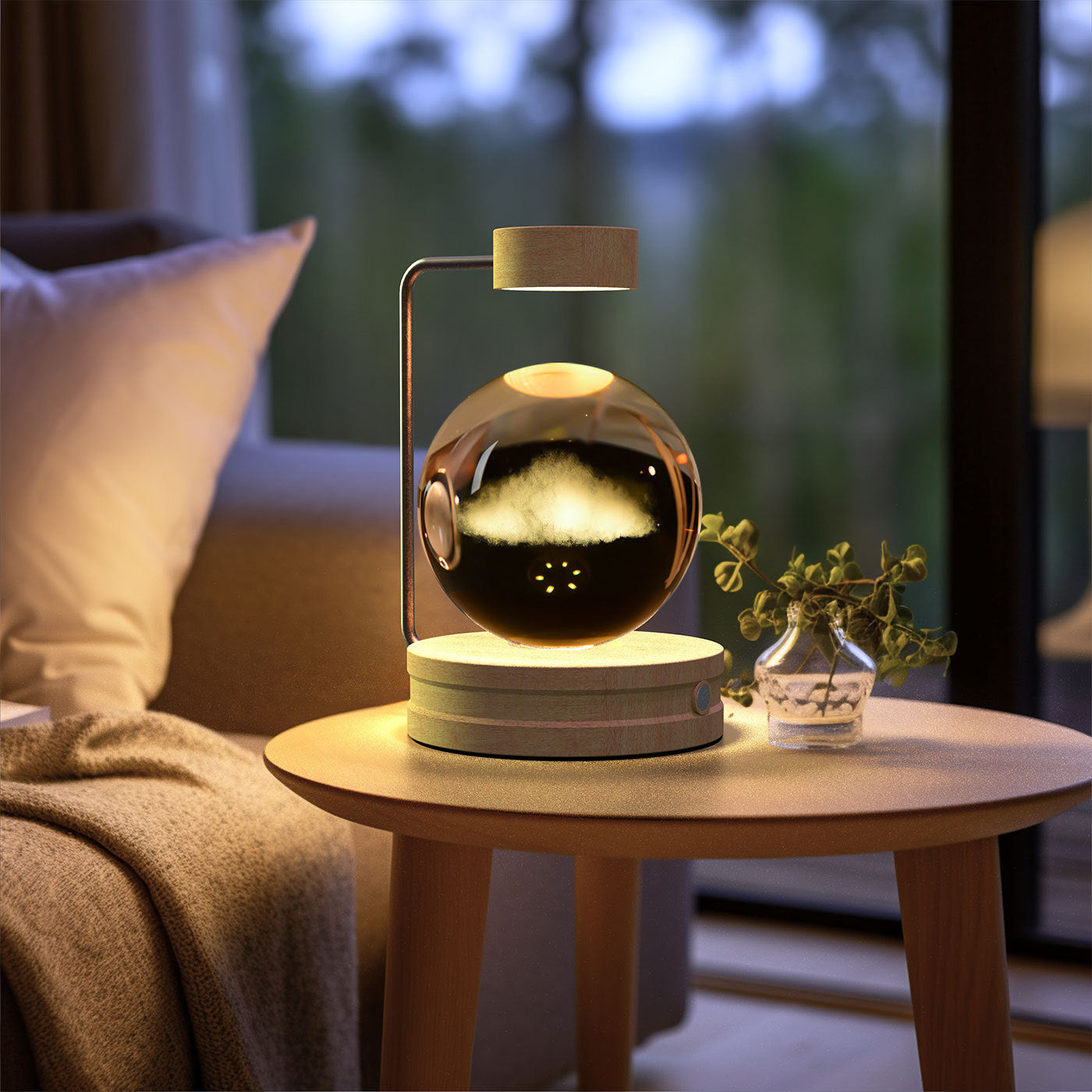 Crystal Ball Cosmic Dinosaur Indoor Night Light USB Power Warm Bedside Light Birthday Gift Night Lamp