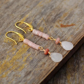 Natural Stone Spacer Colorful Simple Ethnic Earrings