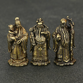 Pure Copper Fu Lu Shou Three Immortals Home Decoration