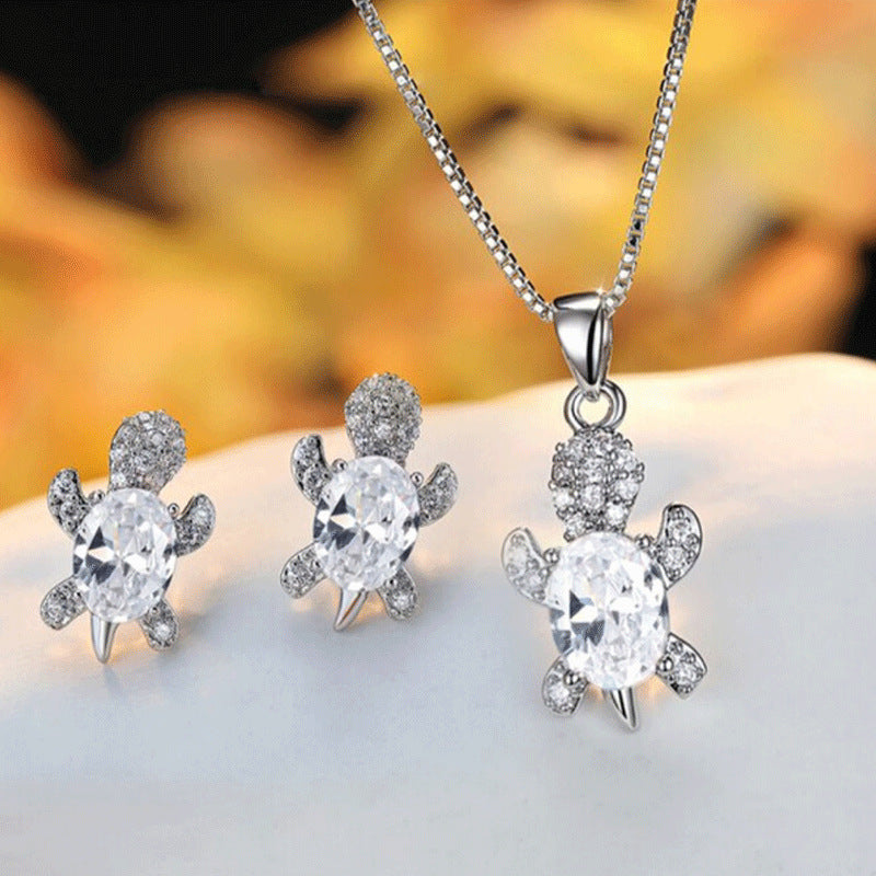 Women's Tortoise Earrings Necklace Set