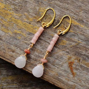 Natural Stone Spacer Colorful Simple Ethnic Earrings