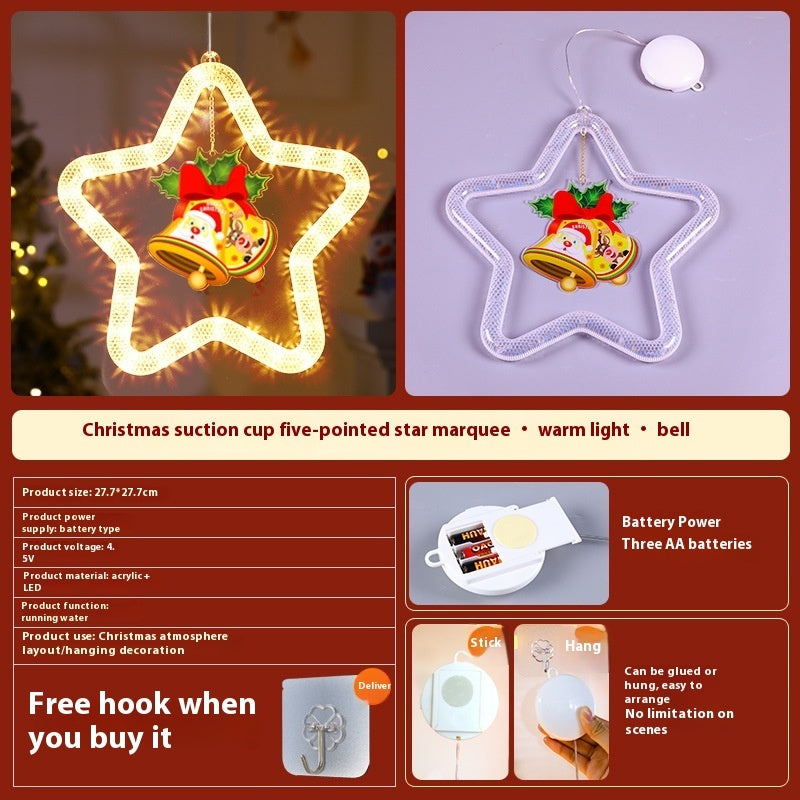 Christmas Pendant Decoration Christmas Atmosphere Led Lights Led Christmas Star Light Decoration For Window Door For Holiday