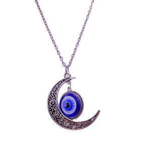 Turkey Blue Eye Pendant Moon Necklace