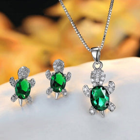 Women's Tortoise Earrings Necklace Set