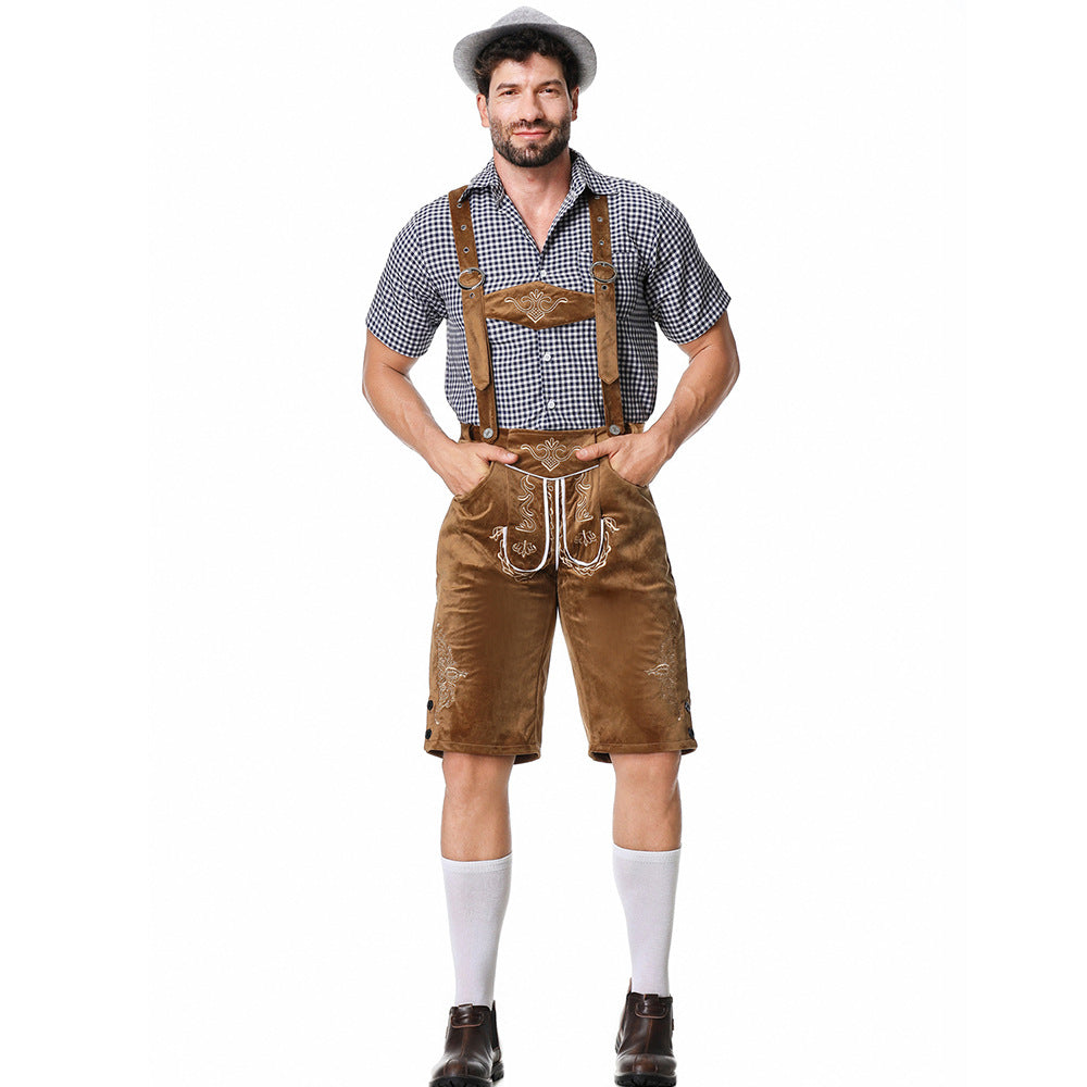 Oktoberfest Party Costume Oktoberfest Bavarian Strap Leather Pants Suit