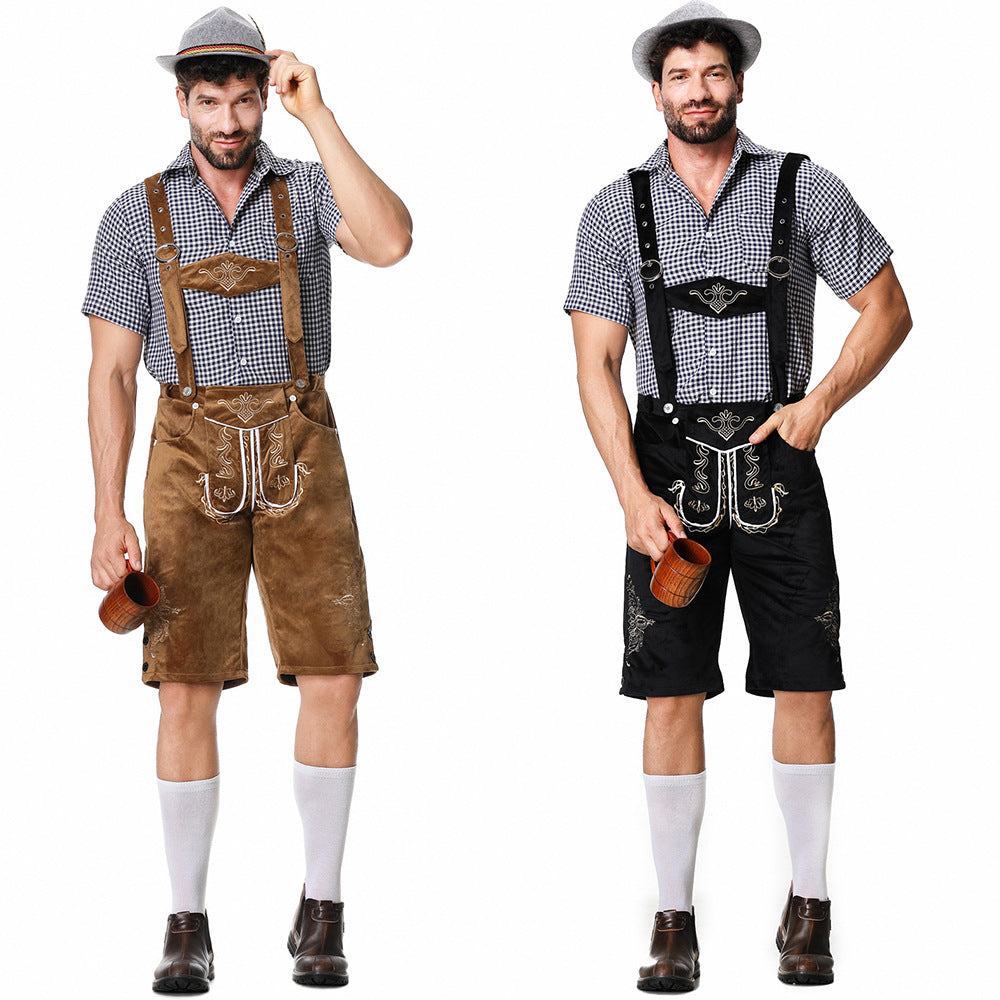 Oktoberfest Party Costume Oktoberfest Bavarian Strap Leather Pants Suit