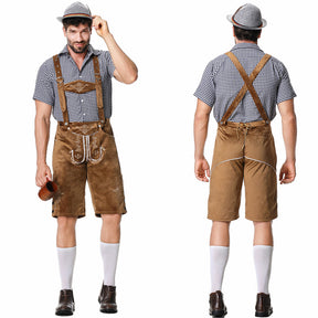 Oktoberfest Party Costume Oktoberfest Bavarian Strap Leather Pants Suit