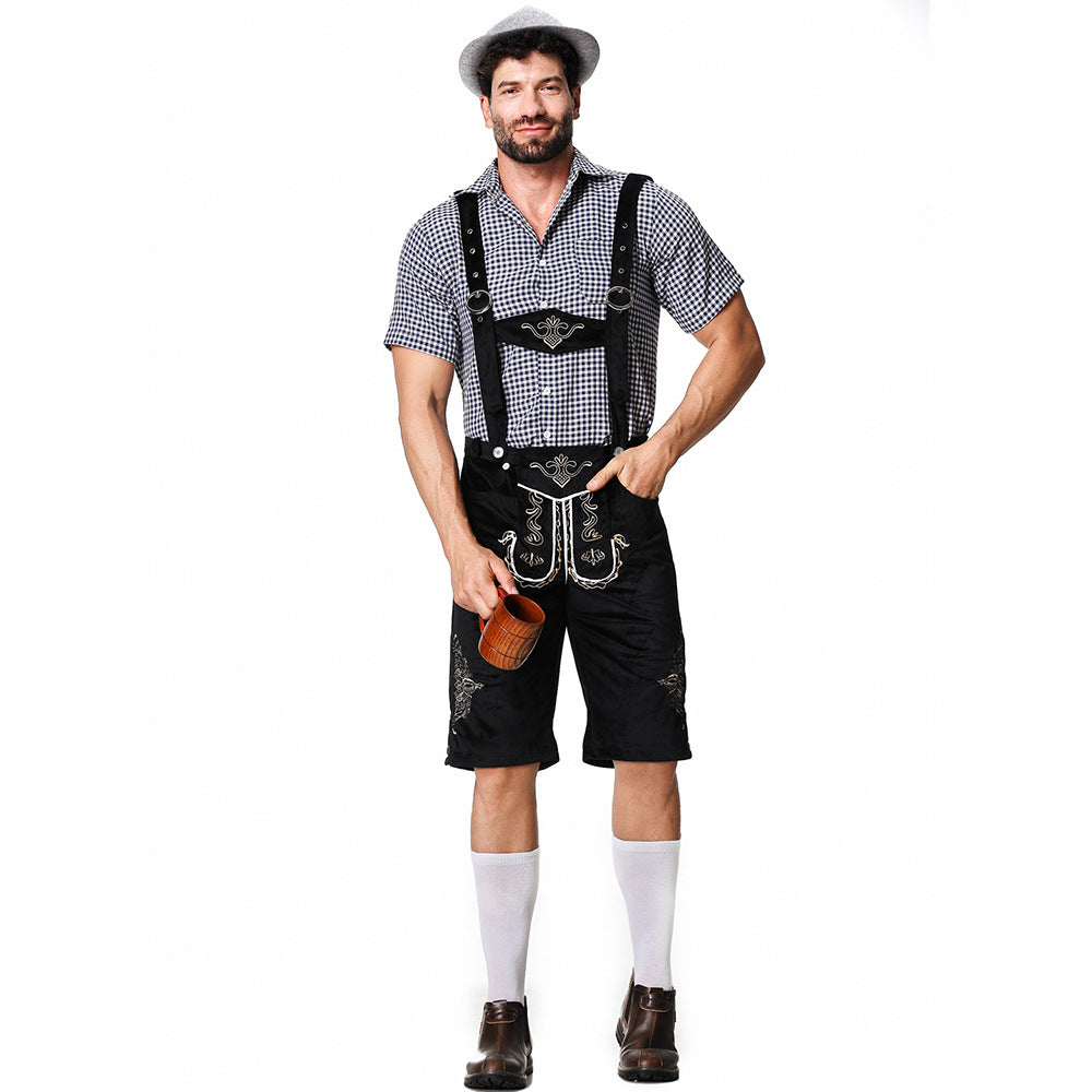 Oktoberfest Party Costume Oktoberfest Bavarian Strap Leather Pants Suit