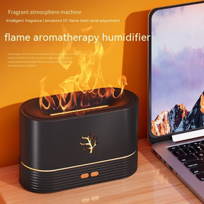 Flame Humidifier USB Smart Timing LED Electric Aroma Diffuser Simulation Fire Night Lamp Home Decor