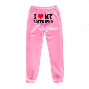 I Love MY BOYFRIEND Printed Trousers Casual Sweatpants Men And Women Sports Pants