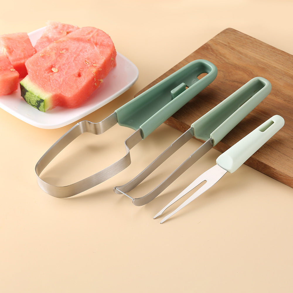 Kitchen Three-in-one Stainless Steel Fruit Cutting Gadget