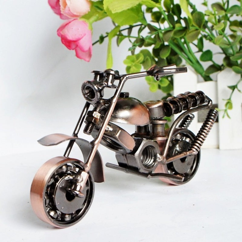 Metal Iron Art Motorcycle Model Ornaments Handmade Crafts