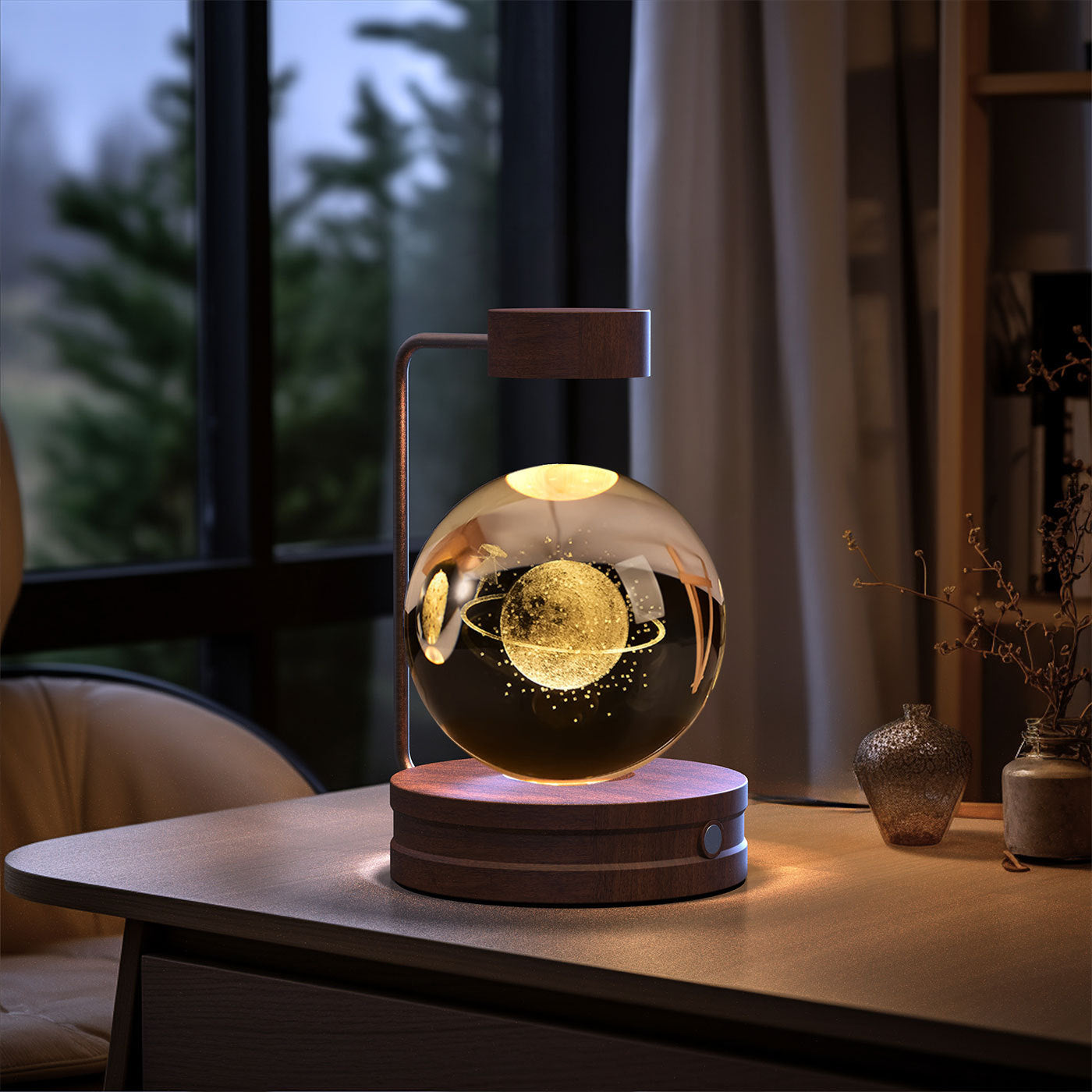 Crystal Ball Cosmic Dinosaur Indoor Night Light USB Power Warm Bedside Light Birthday Gift Night Lamp