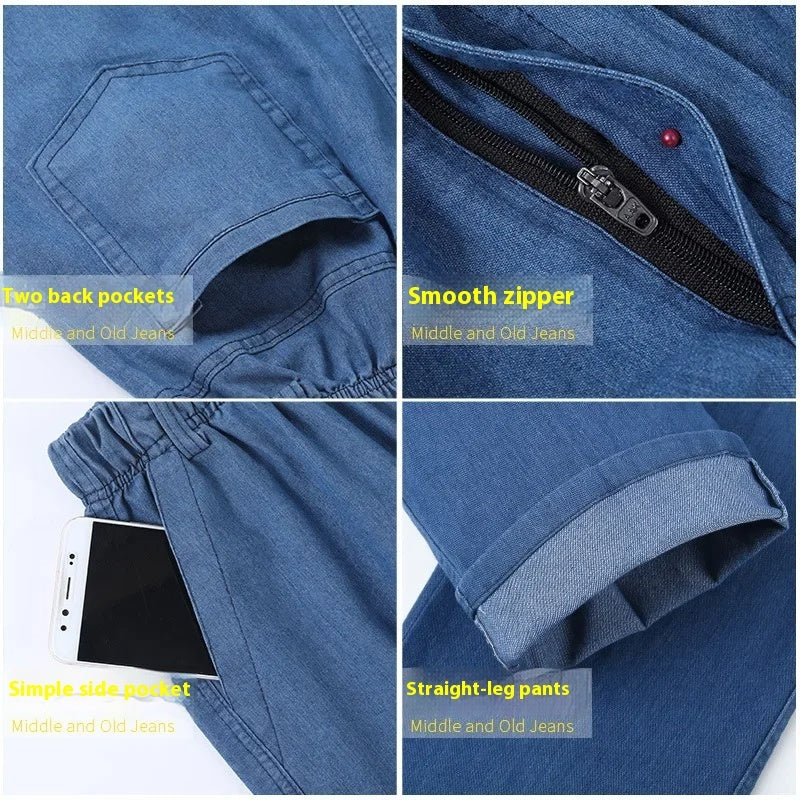 Middle-aged And Elderly Men's Casual Loose High Waist Jeans