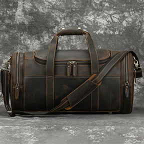 Men's Real-leather Handbag Crazy Horse Leather Vintage Travel Bag