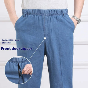 Middle-aged And Elderly Men's Casual Loose High Waist Jeans