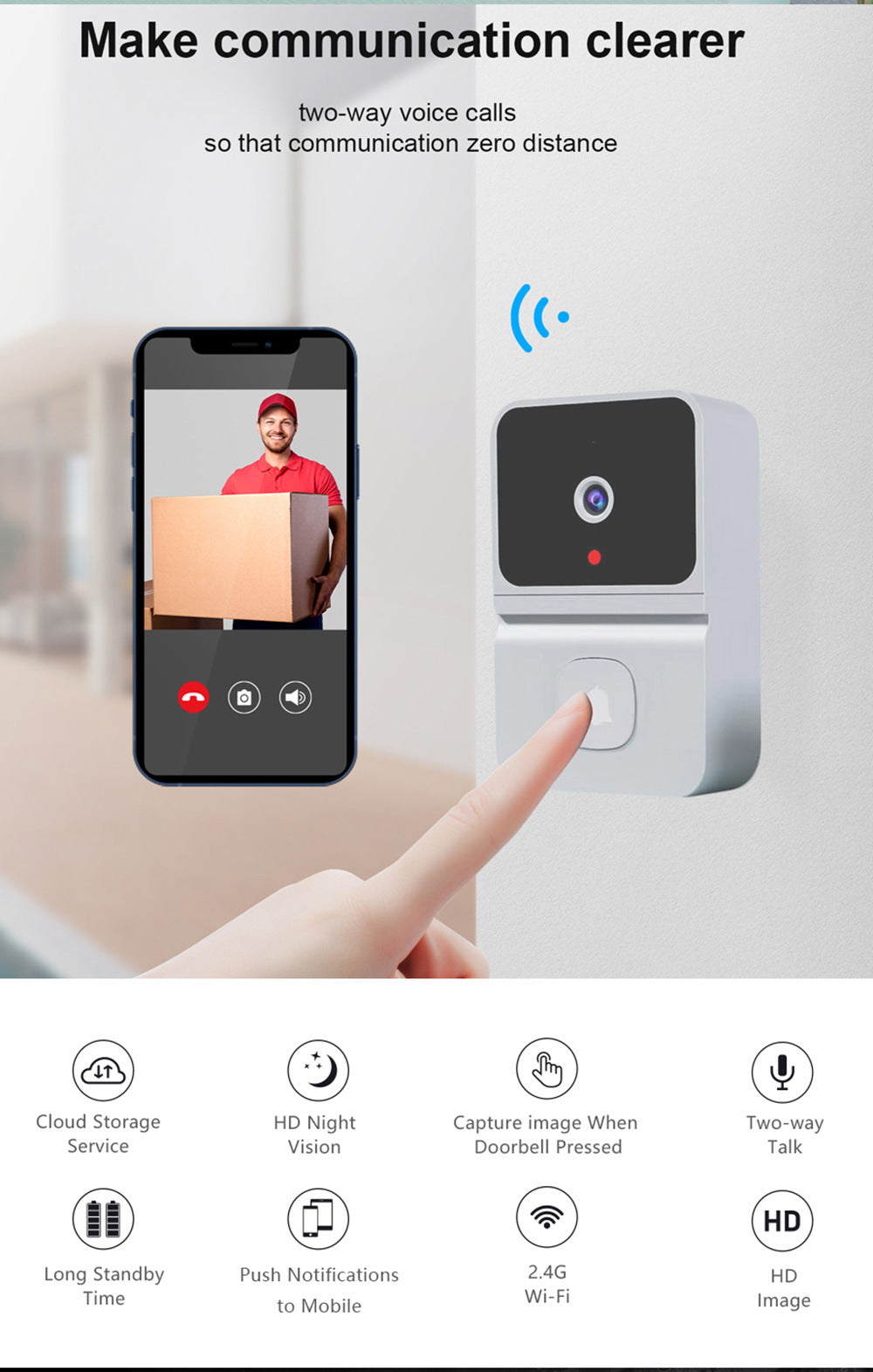 Z30 Intelligent Visual Doorbell Dingdong High Definition Surveillance Video Intercom