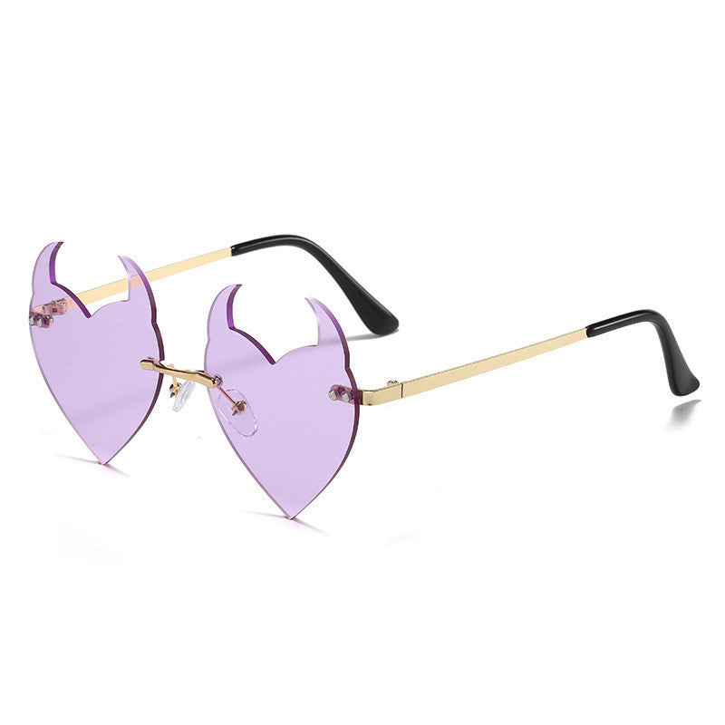 Women's Fashion Casual Rimless Devil Sunglasses